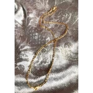 14K Gold Plated Sterling Figaro Necklace